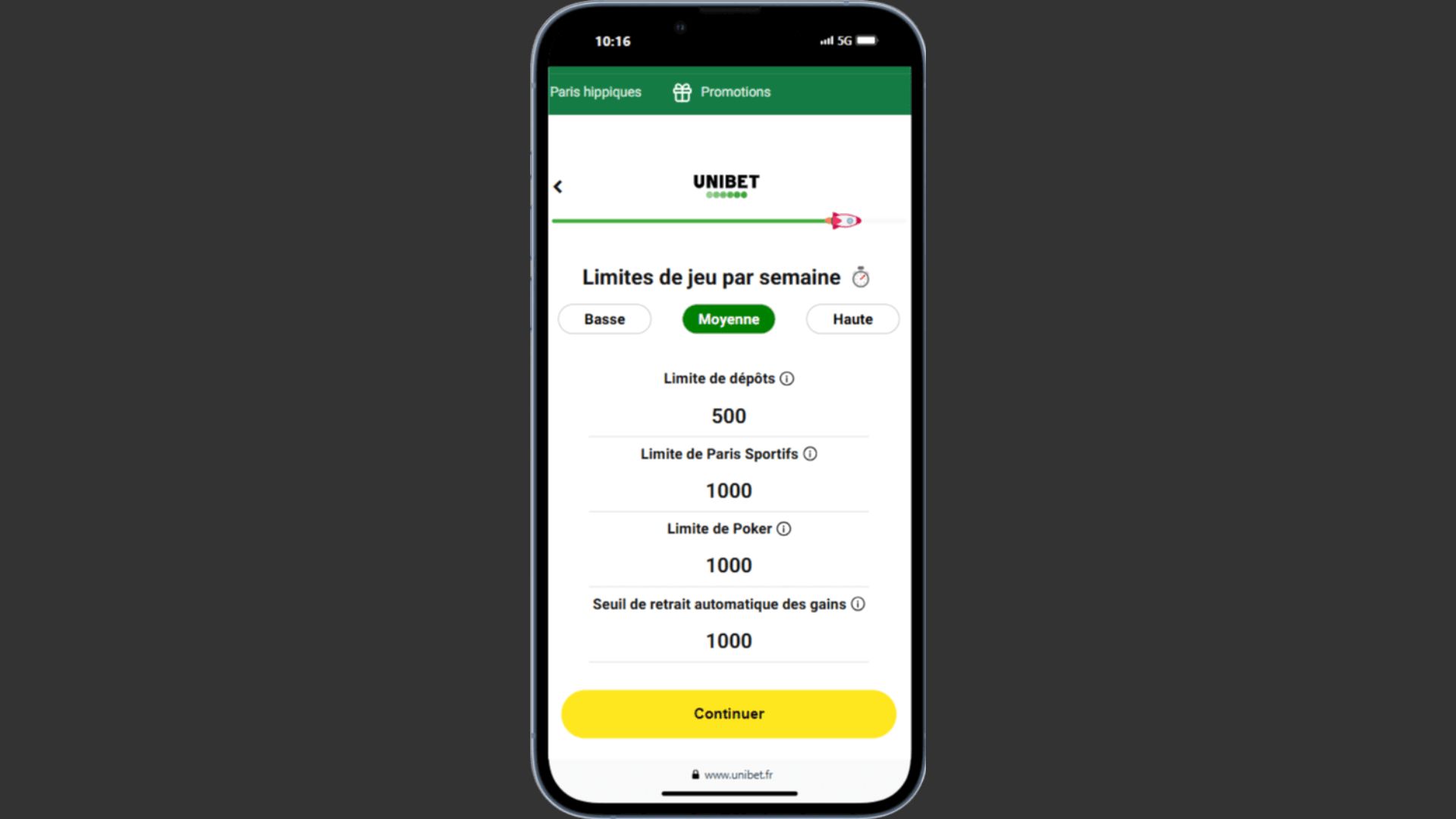 limites jeu unibet