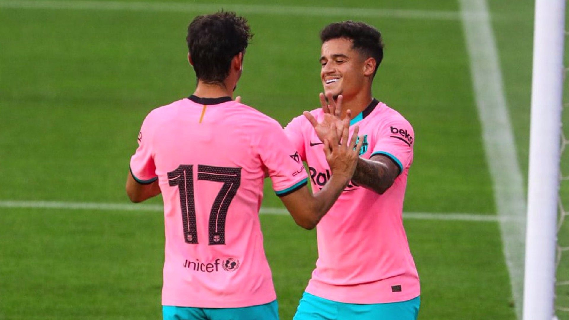 Coutinho e Trincão Barcelona Girona Amistoso 16092020