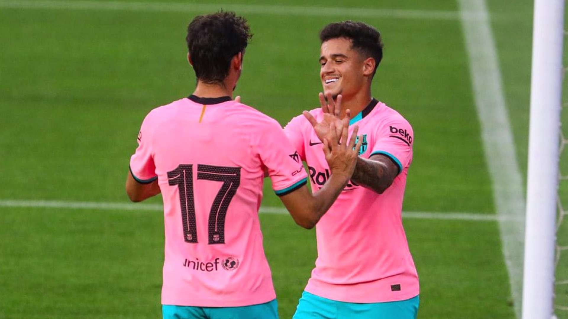 Coutinho e Trincão Barcelona Girona Amistoso 16092020