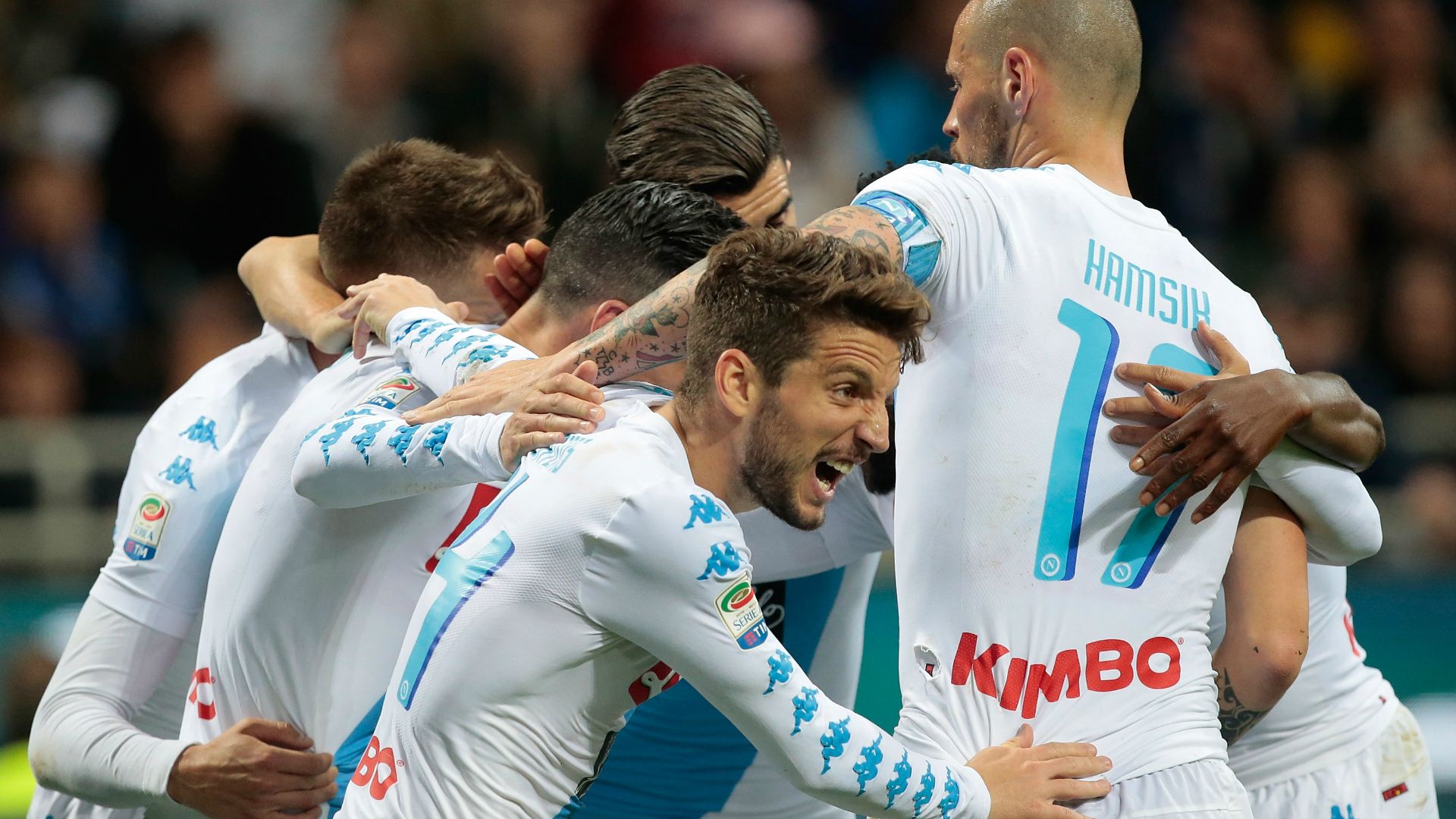 Napoli celebrating Serie A