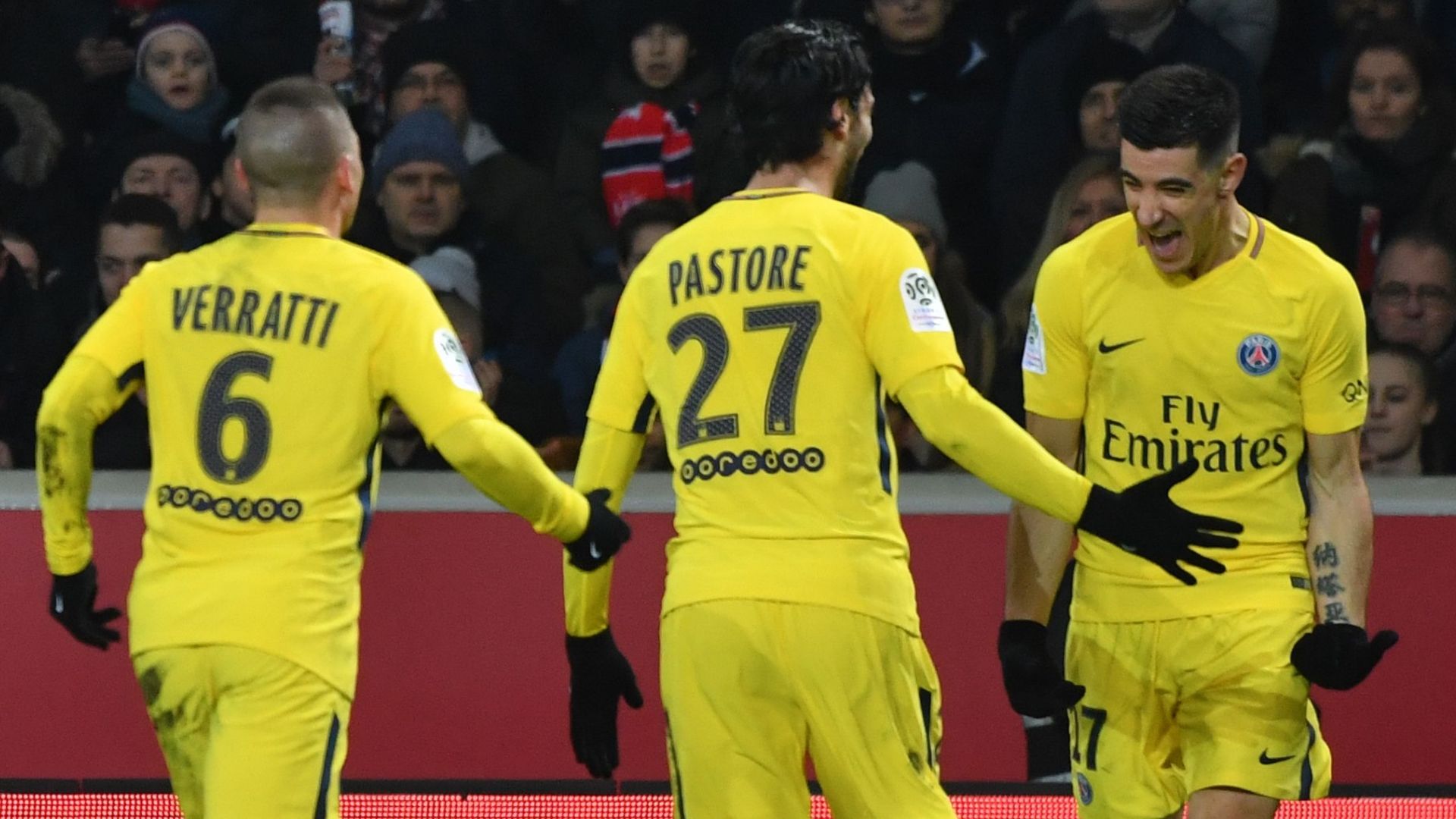 PSG celebrate vs Lille