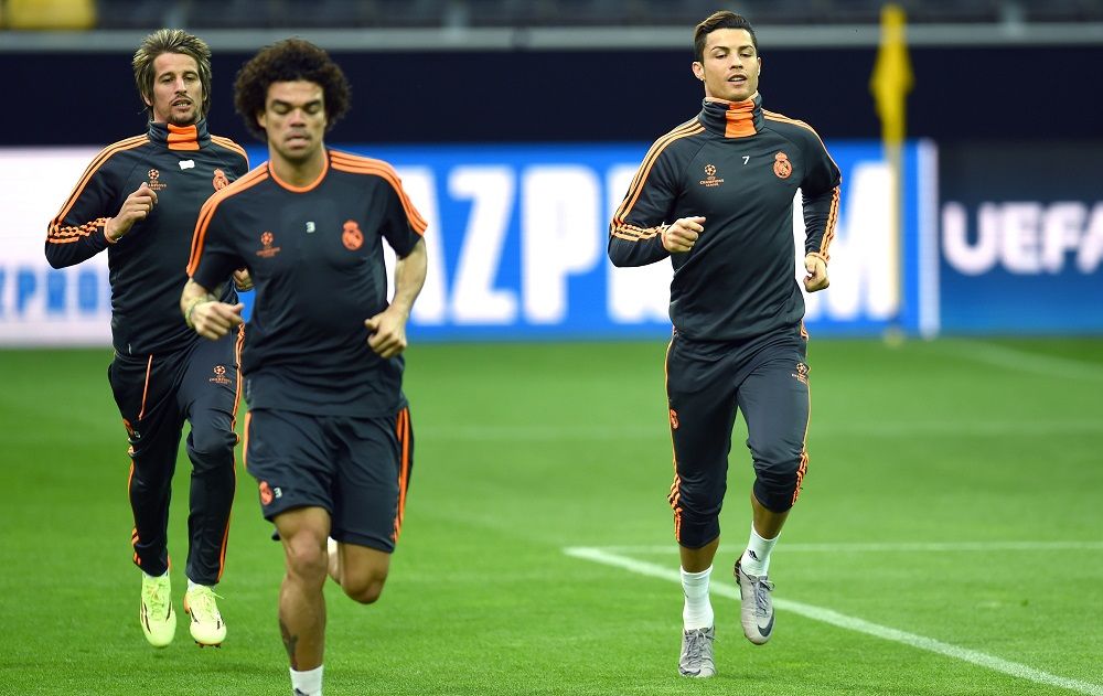 Cristiano Ronaldo Pepe Fabio Coentrao Real Madrid 04072014