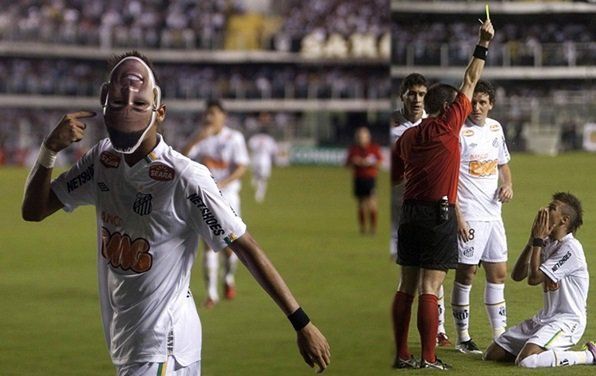 Neymar red card mask Santos