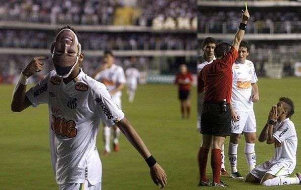 Neymar red card mask Santos