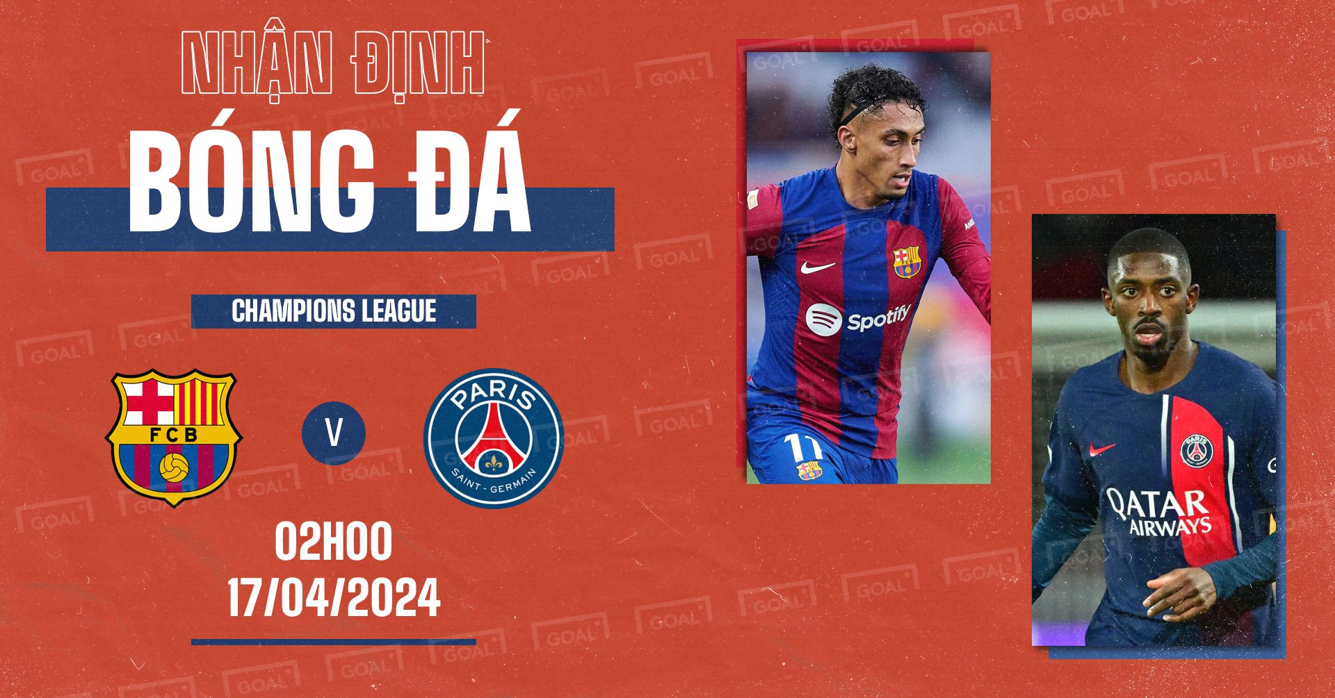 Barcelona vs PSG Champions League 2023-24 GFX