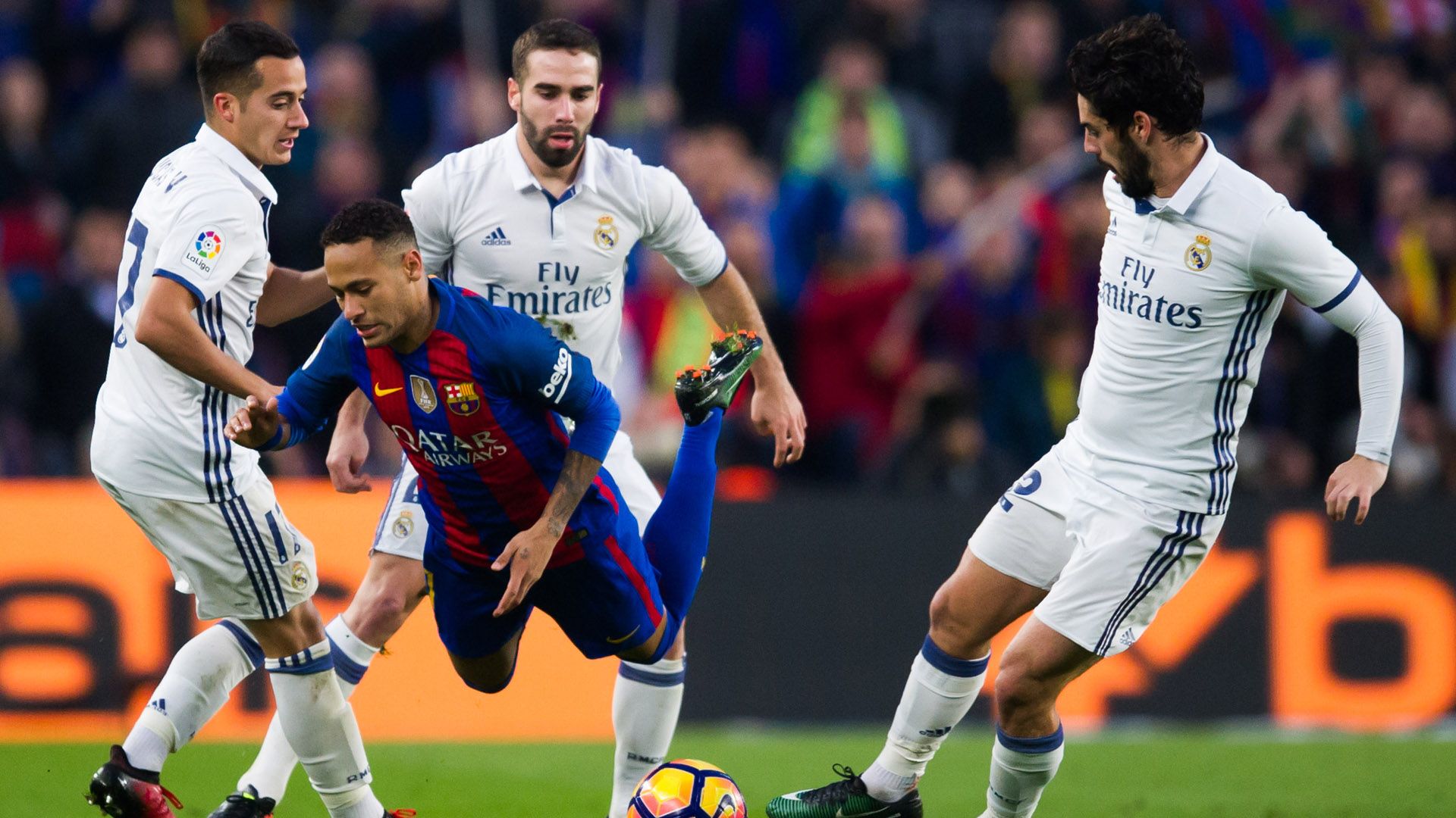 Neymar Barcelona Daniel Carvajal Lucas Vazquez Isco Real Madrid La Liga