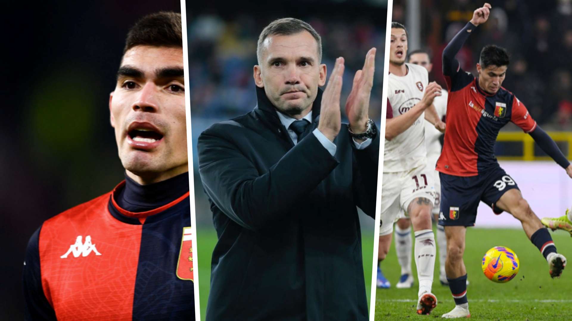 2021 Genoa - Salernitana Johan Vásquez Shevchenko y Pablo Galdames