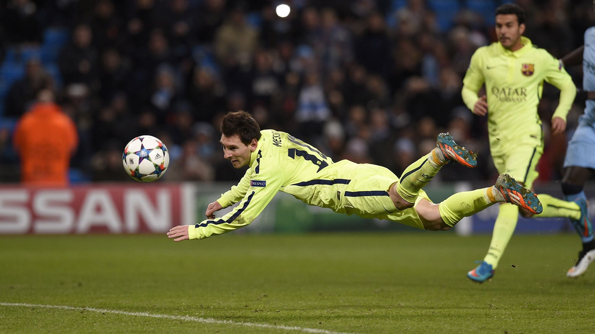 Lionel Messi Penalty Header Manchester City Barcelona Champions League 24022015
