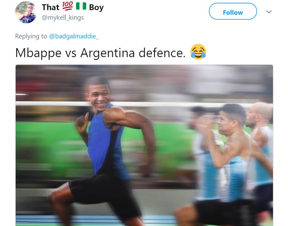 Reactions Mbappe France Argentina