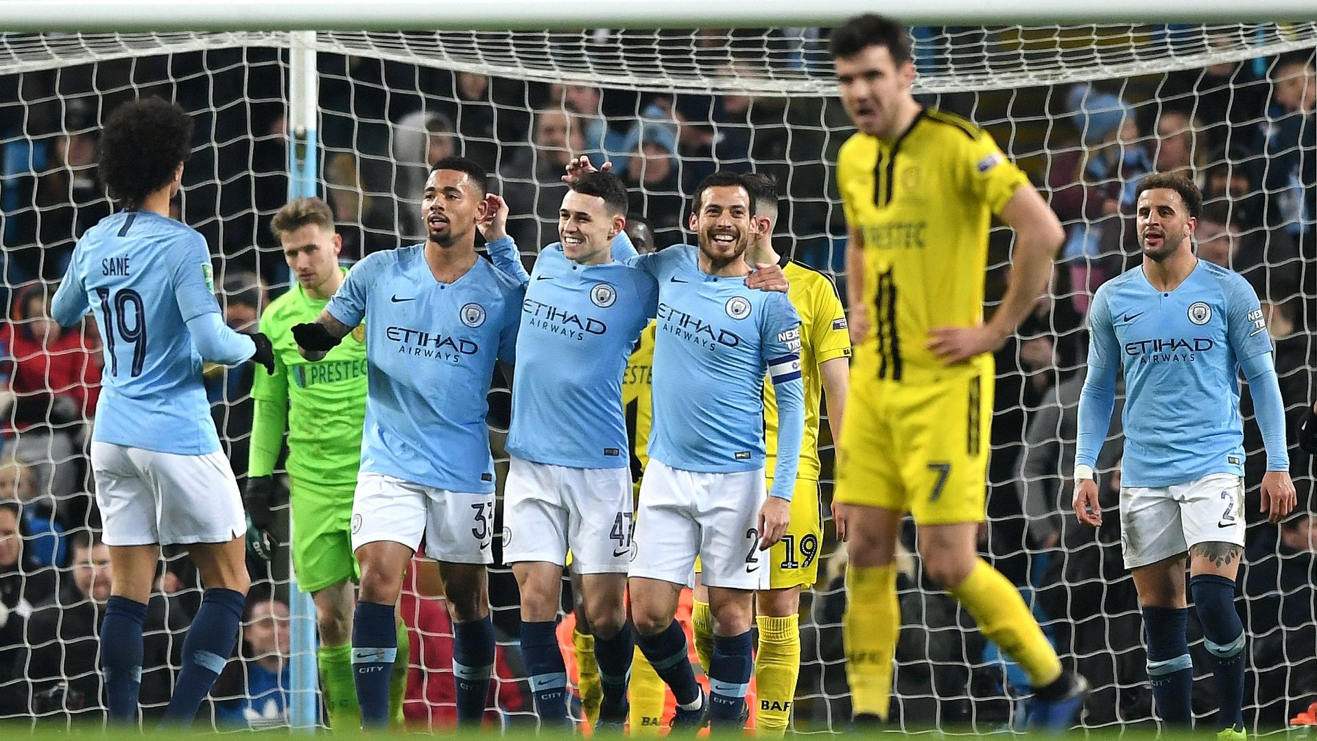 Phil Foden Gabriel Jesus David Silva Manchester City 01092019