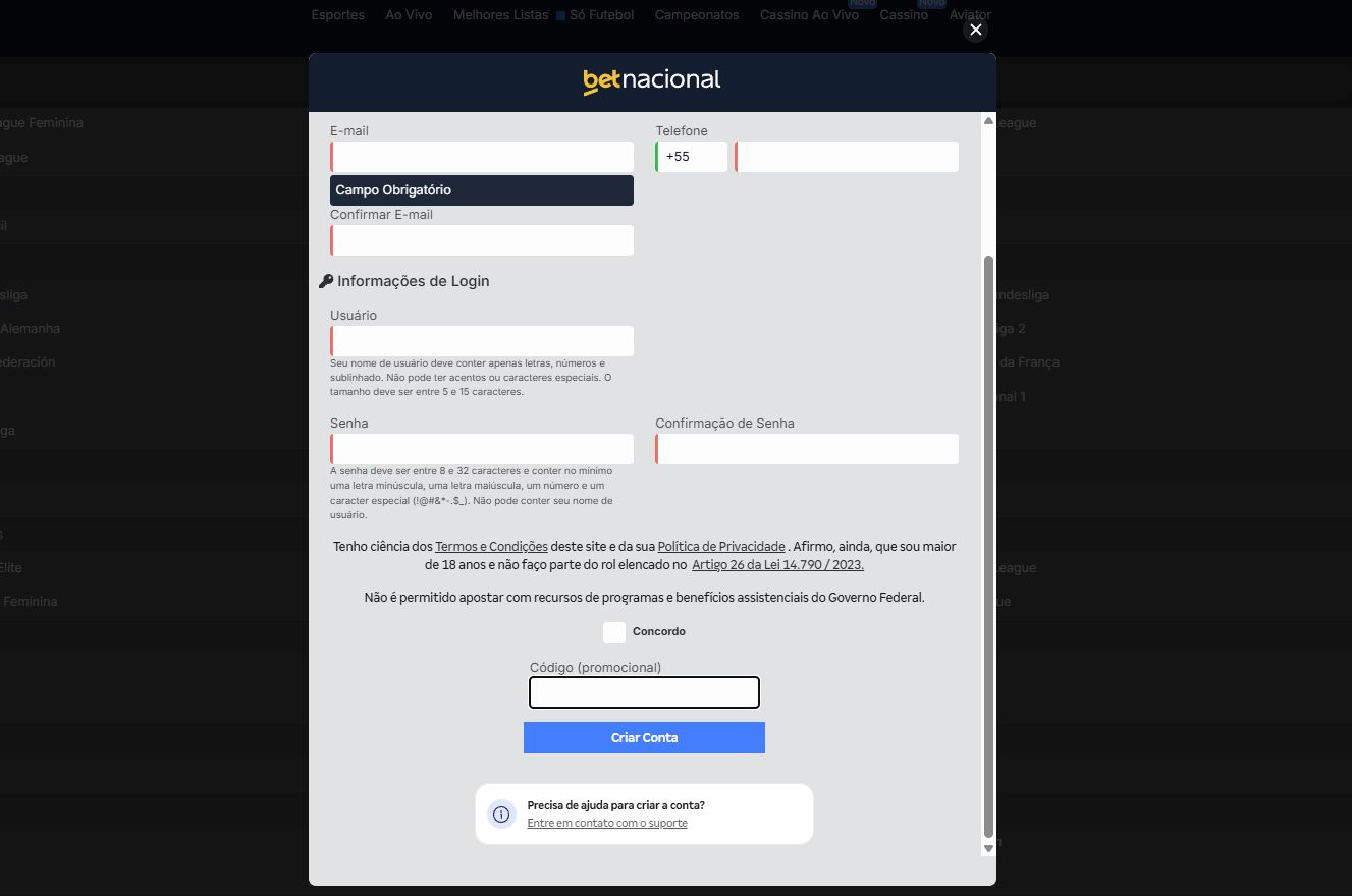 Betnacional cadastro