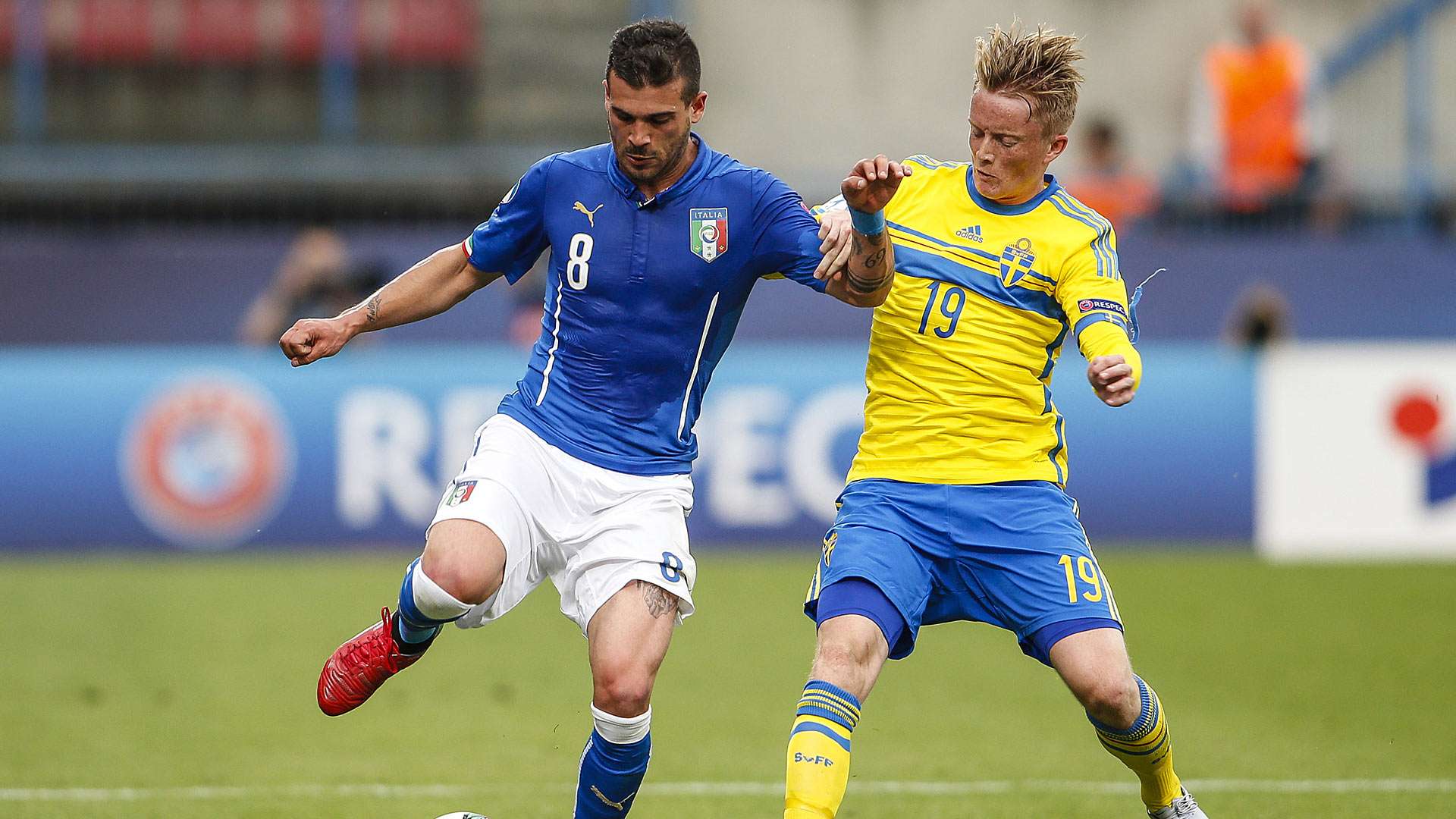 Stefano Sturaro Italy Italien Sam Larsson Sweden Schweden Under 21 U21 EM European Championsship 18062015