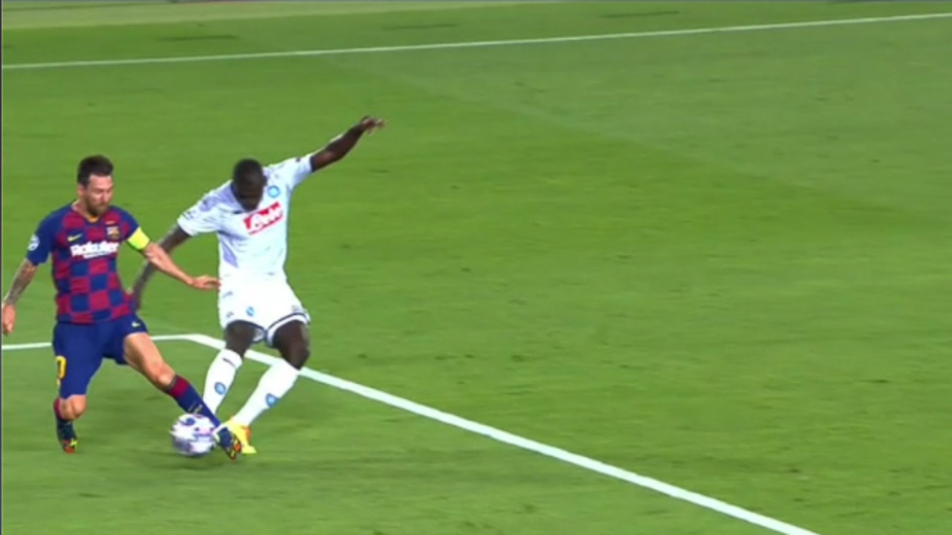 captura Messi Koulibaly Barcelona Napoli Champions League 08082020