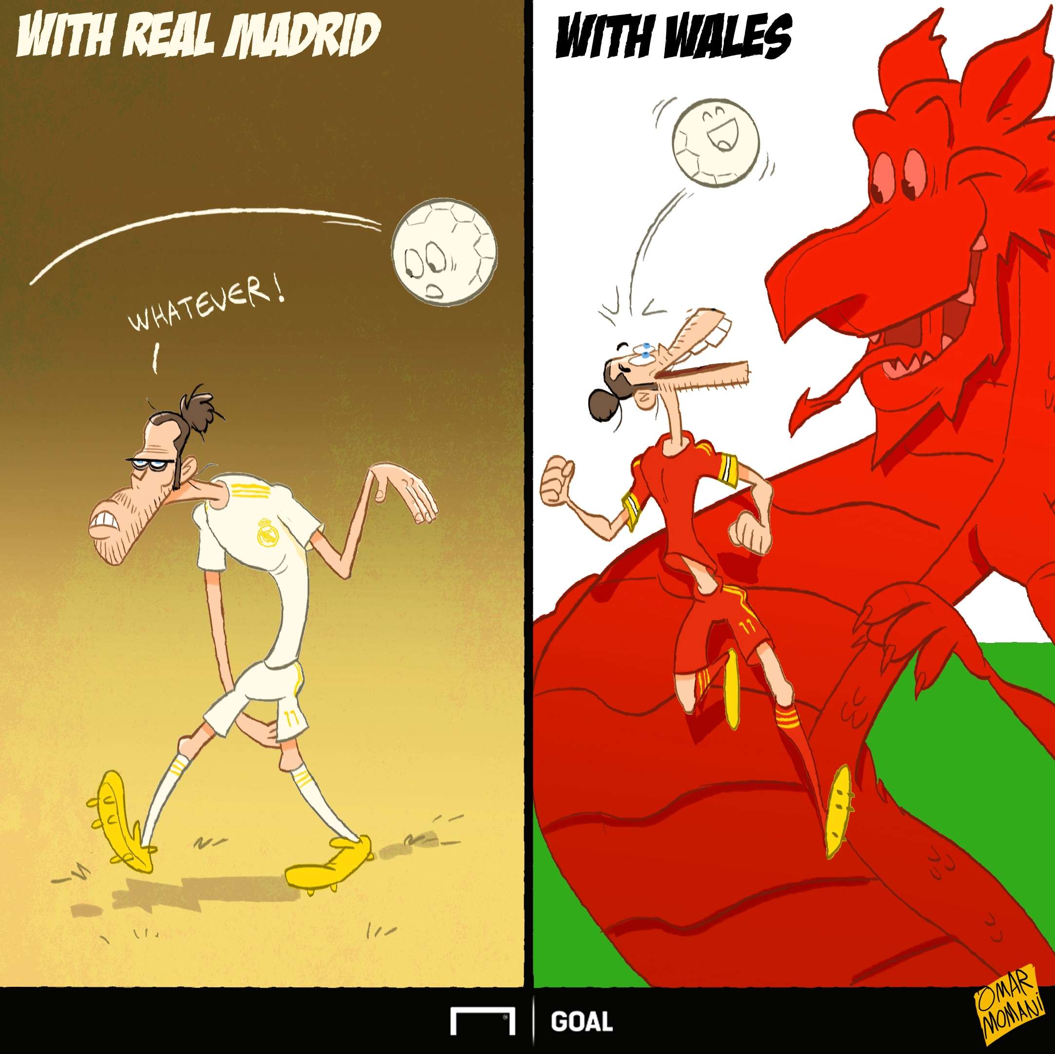 Cartoon: Bale, Madrid, Wales