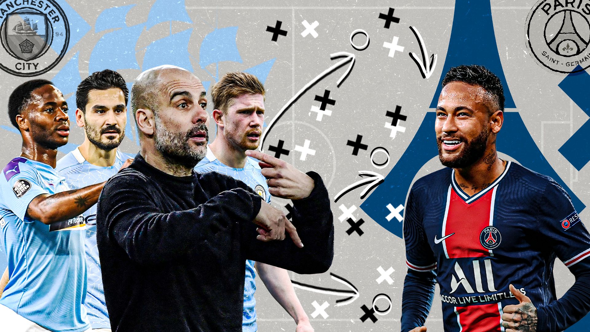 Pep Guardiola Neymar Manchester City Paris Saint-Germain GFX