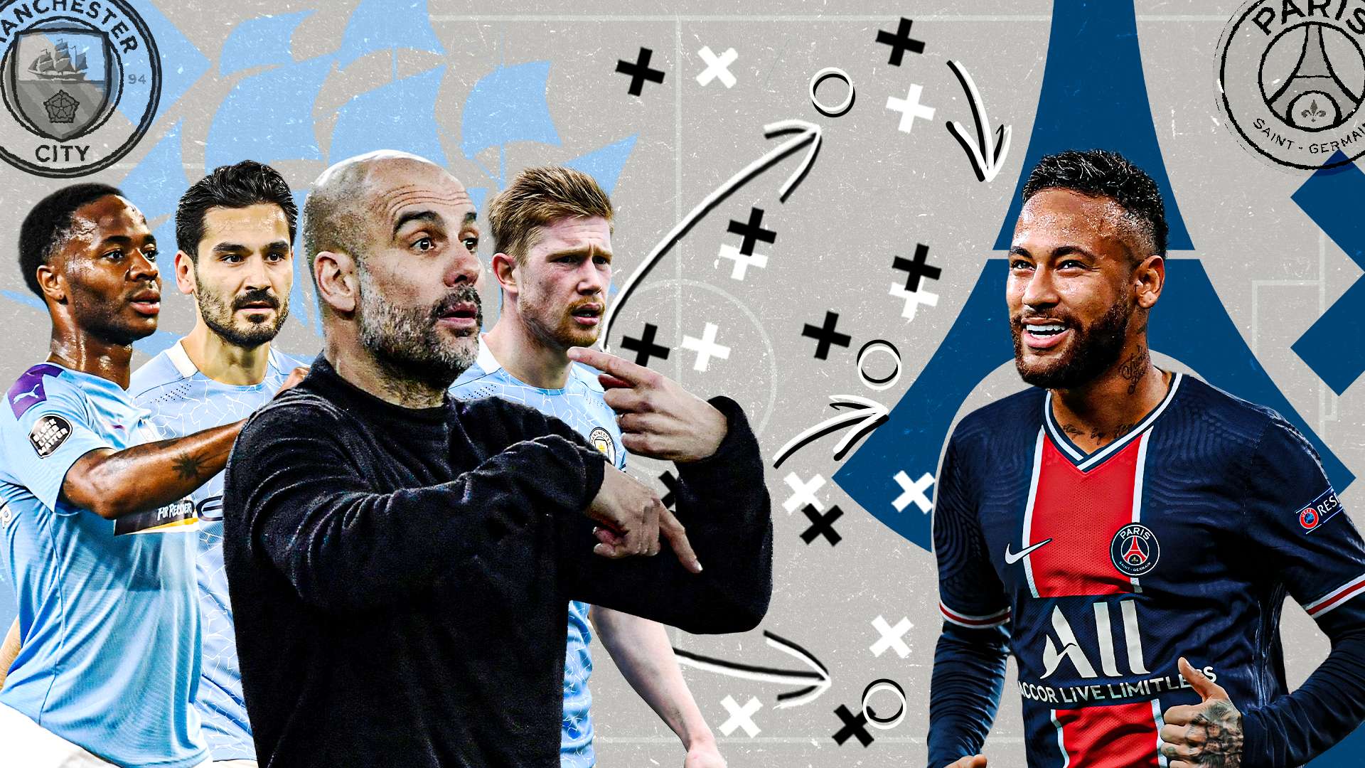Pep Guardiola Neymar Manchester City Paris Saint-Germain GFX
