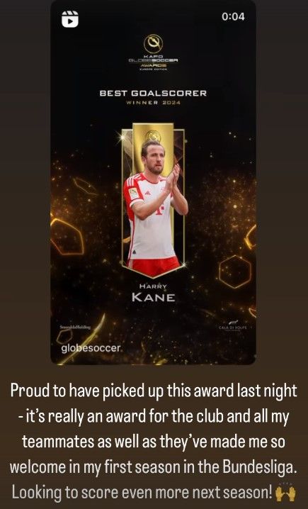 Harry Kane goal promise award