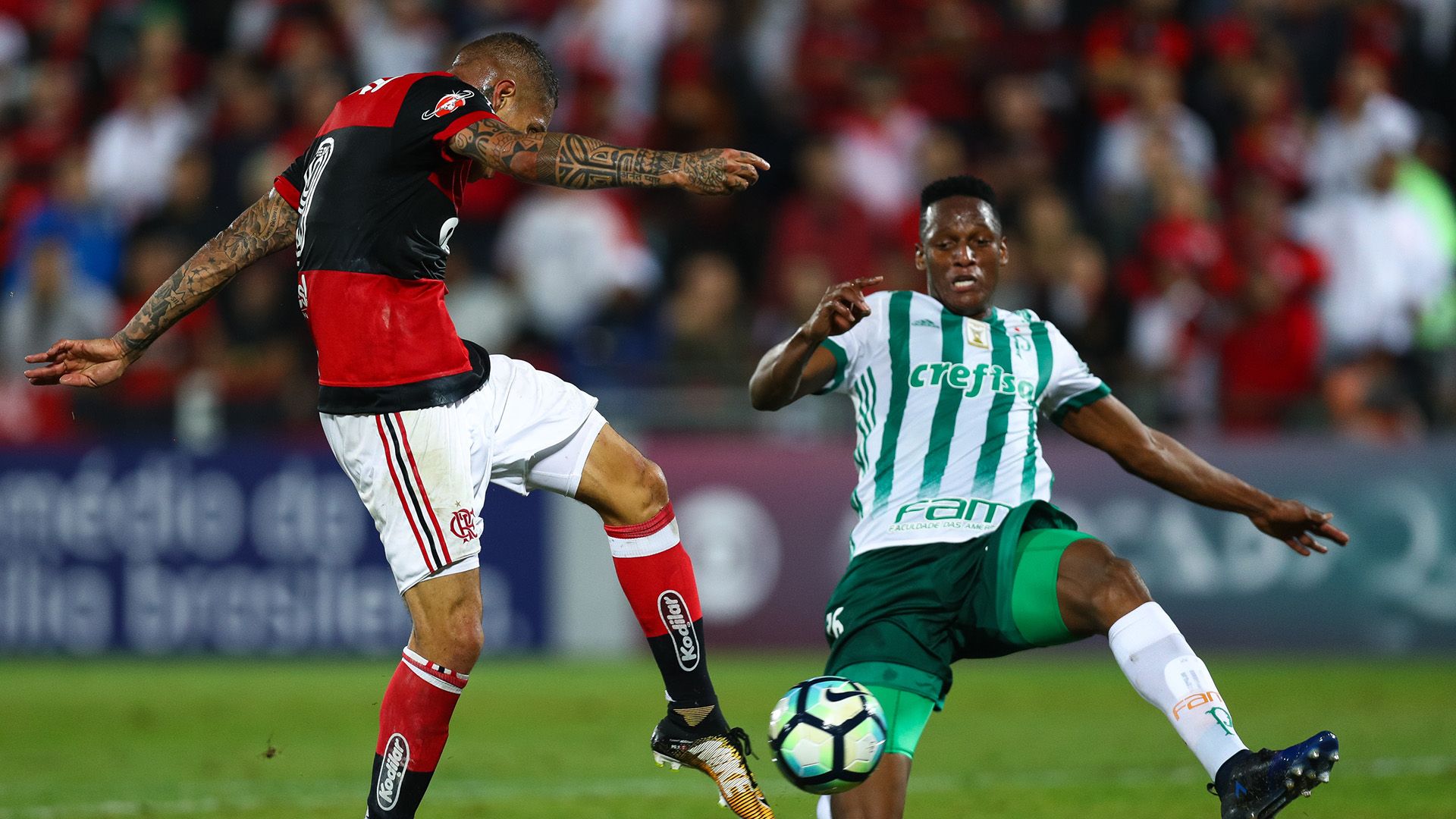 Yerry Mina Paolo Guerrero Palmeiras Flamengo Brasileirao Serie A 19072017