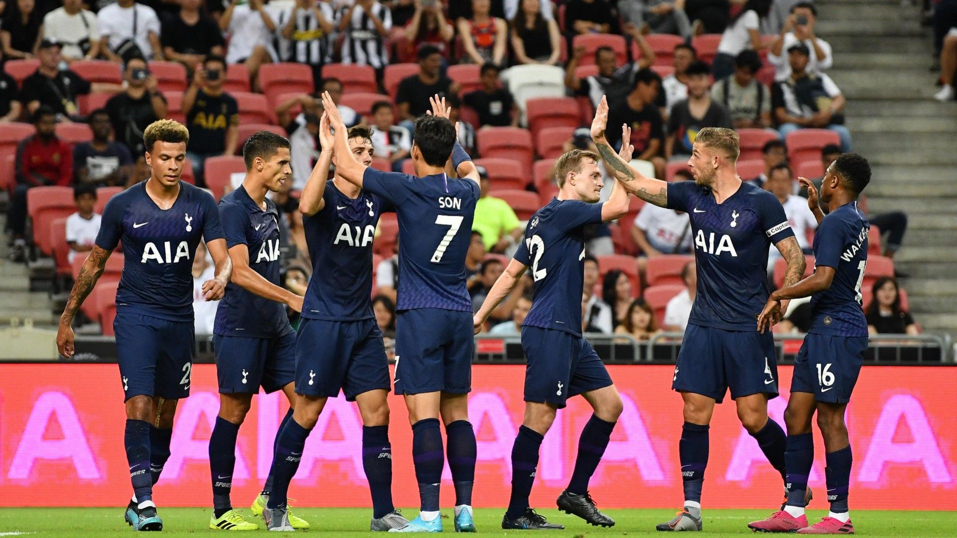 Tottenham celebrating