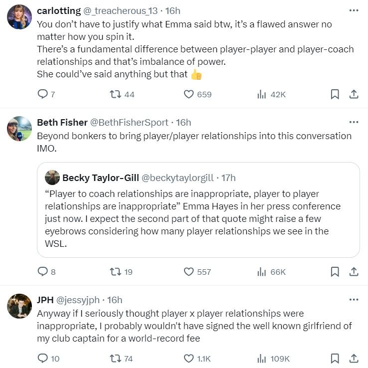 Jess Carter Emma Hayes posts