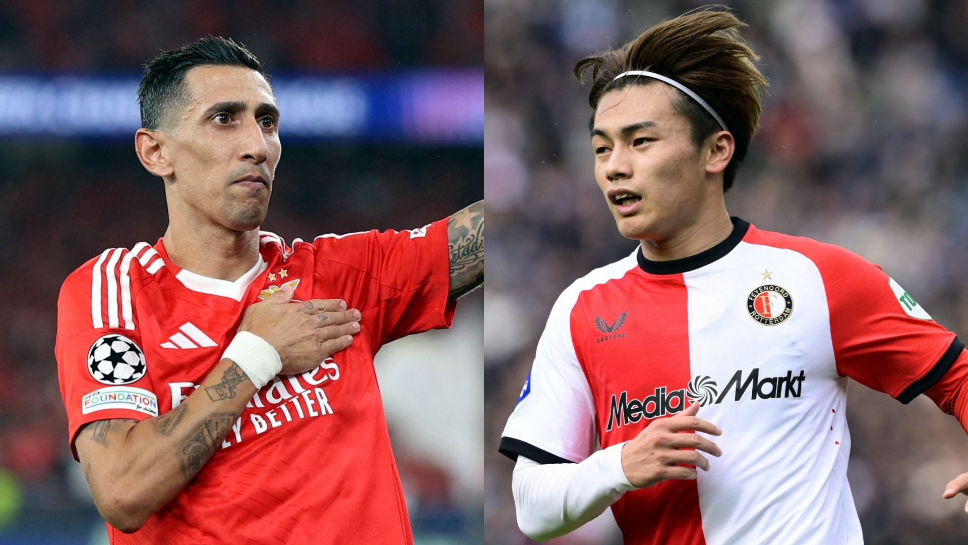 Angel Di Maria Benfica Ayase Ueda Feyenoord