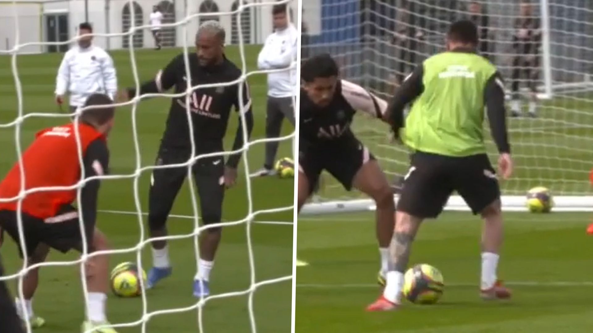 Messi Neymar PSG Training