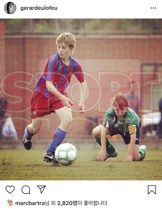 바르셀로나 유스 시절 데울로페우. 사진=데울로페우 인스타그램 캡처