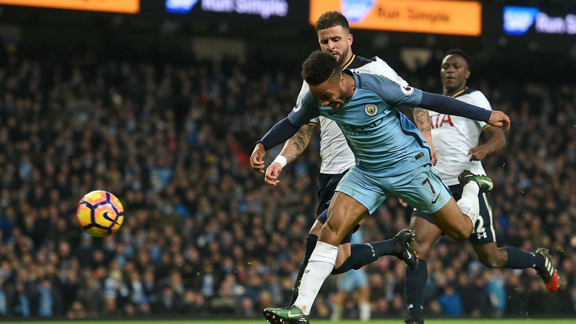 Kyle Walker & Raheem Sterling Premier League Man City v Tottenham