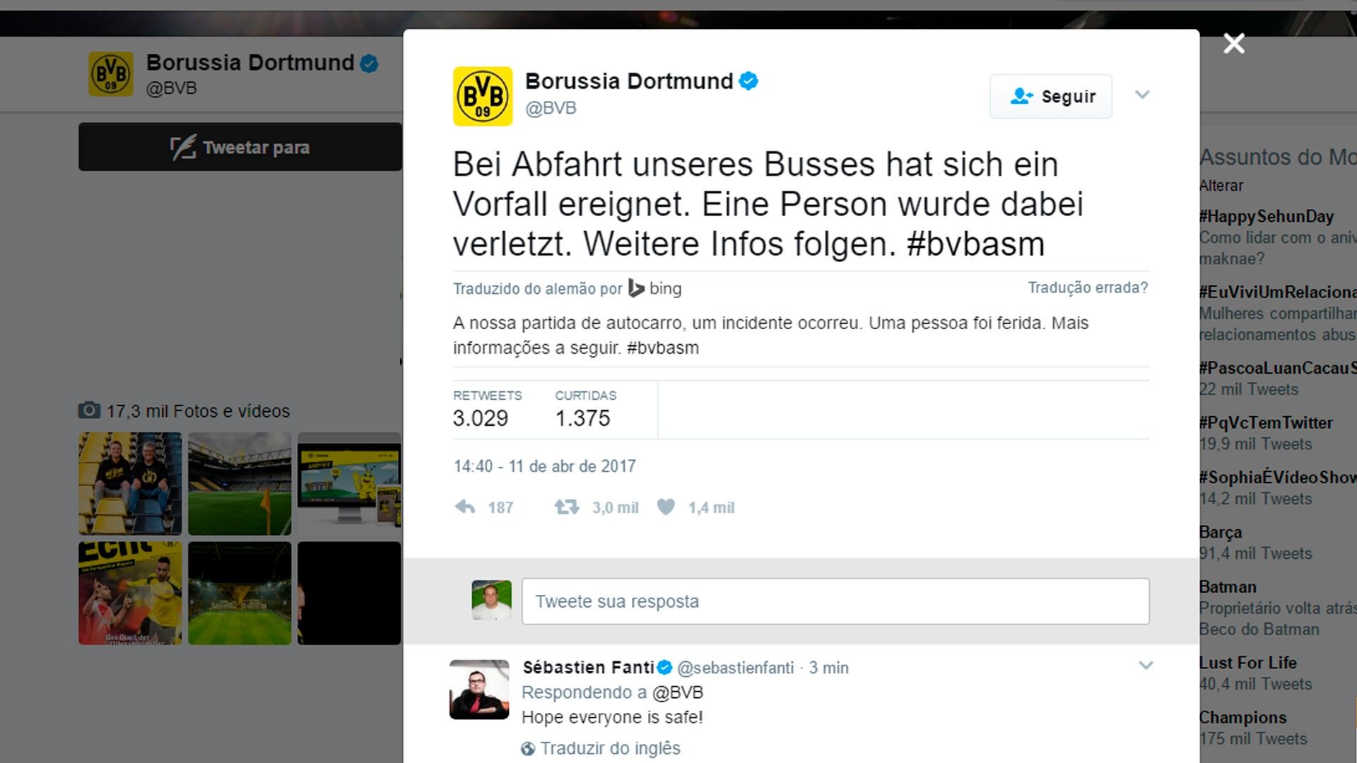 Post Borussia Dortmund Twitter 11 04 17