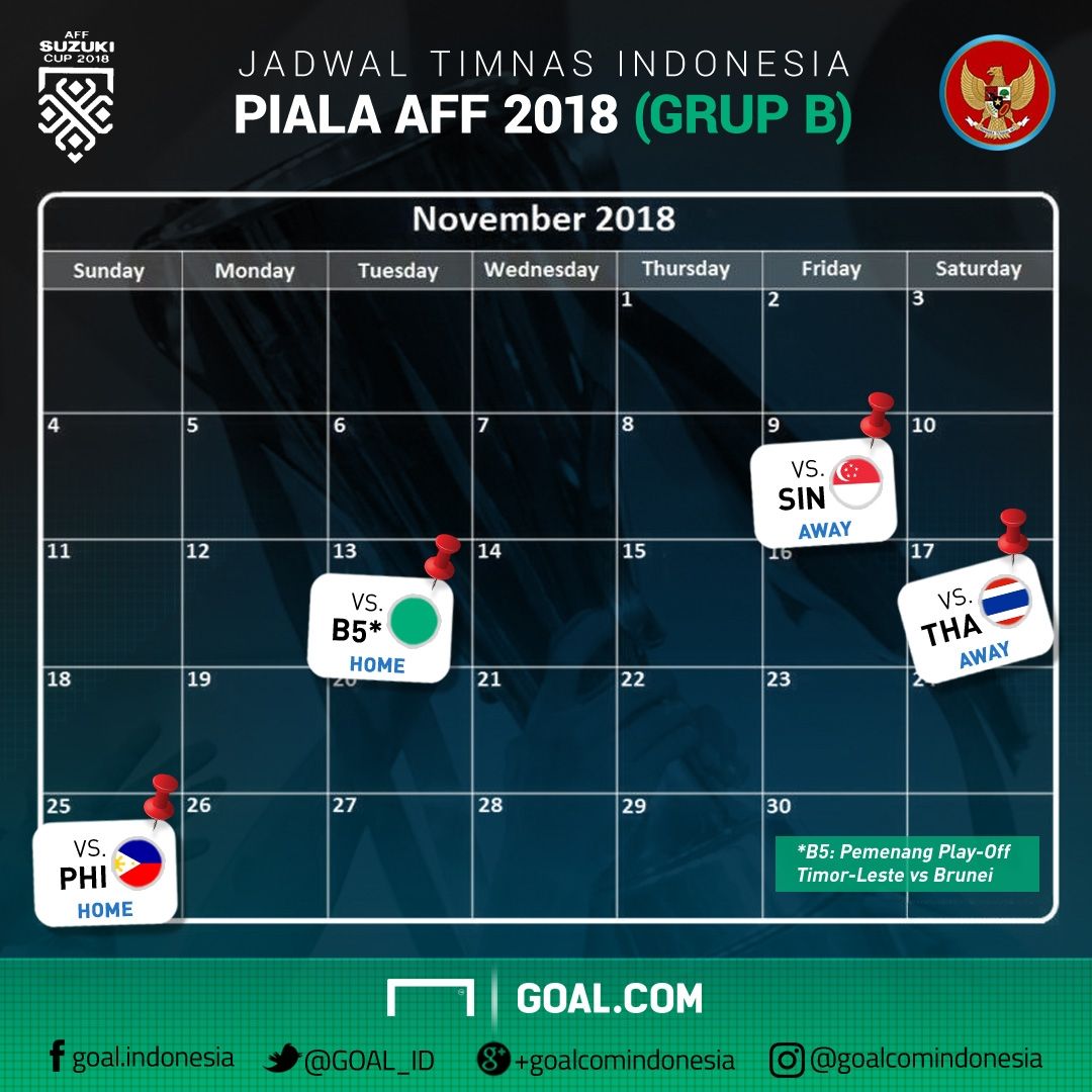 Jadwal Indonesia Piala AFF 2018