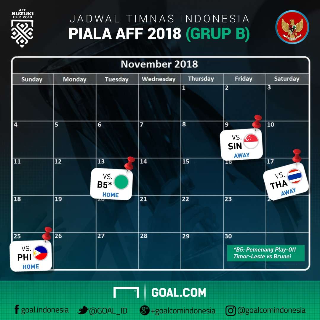 Jadwal Indonesia Piala AFF 2018