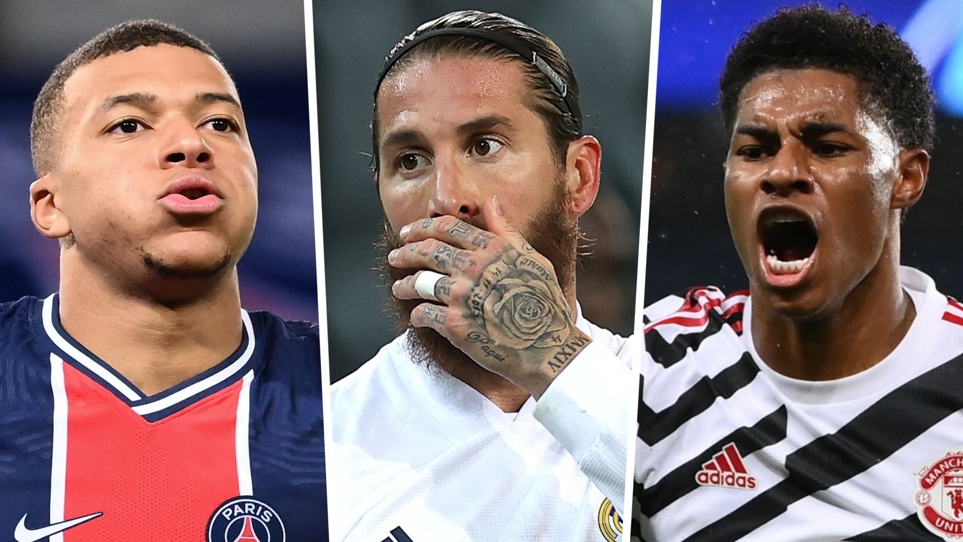 Mbappe Ramos Rashford Champions League 2020-21