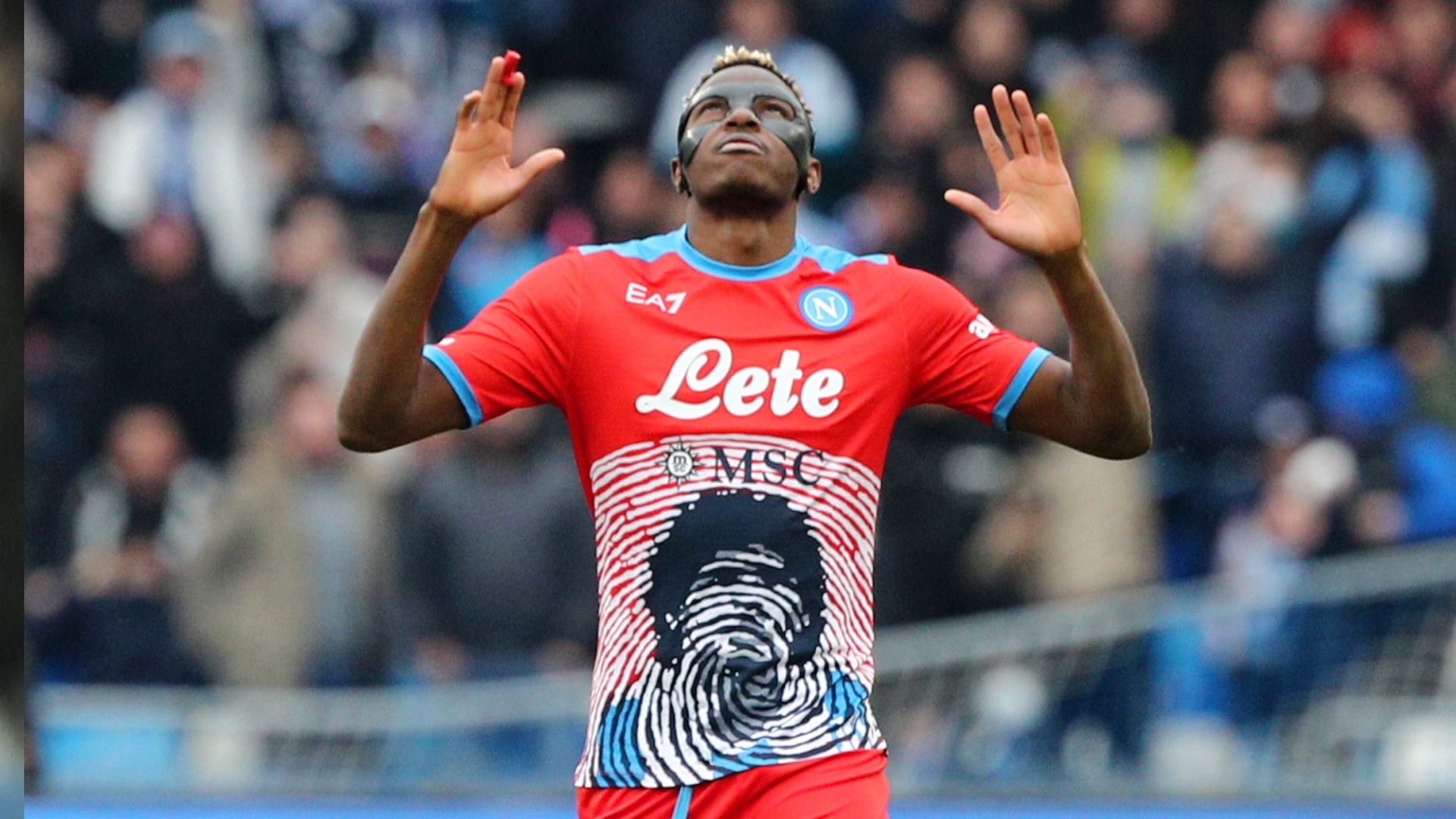 Visctor Osimhen celebrate Napoli Udinese Serie A 202122