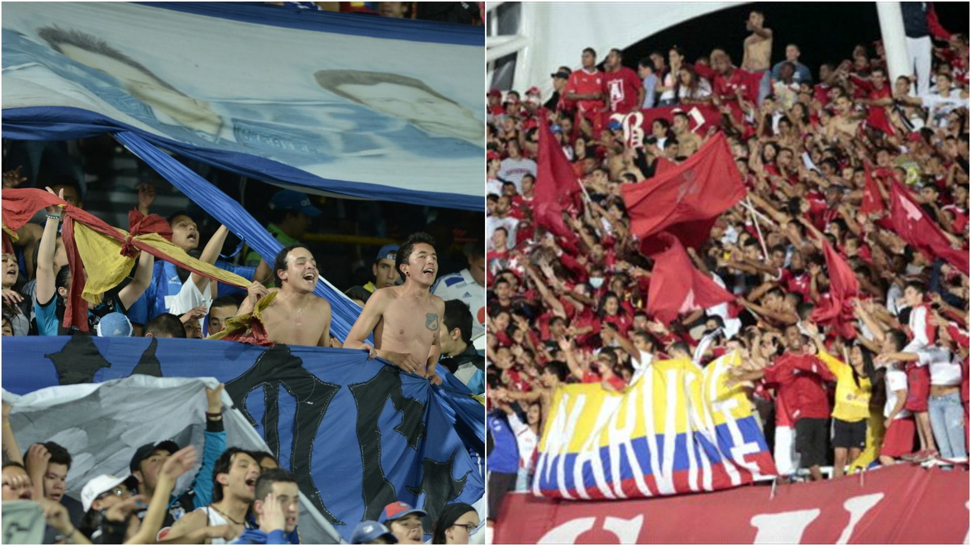 hinchadas Millonarios - América de Cali Collage