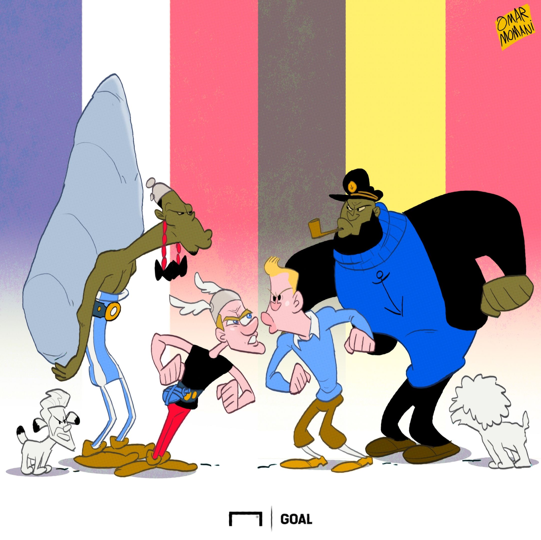 France vs Belgium cartoon