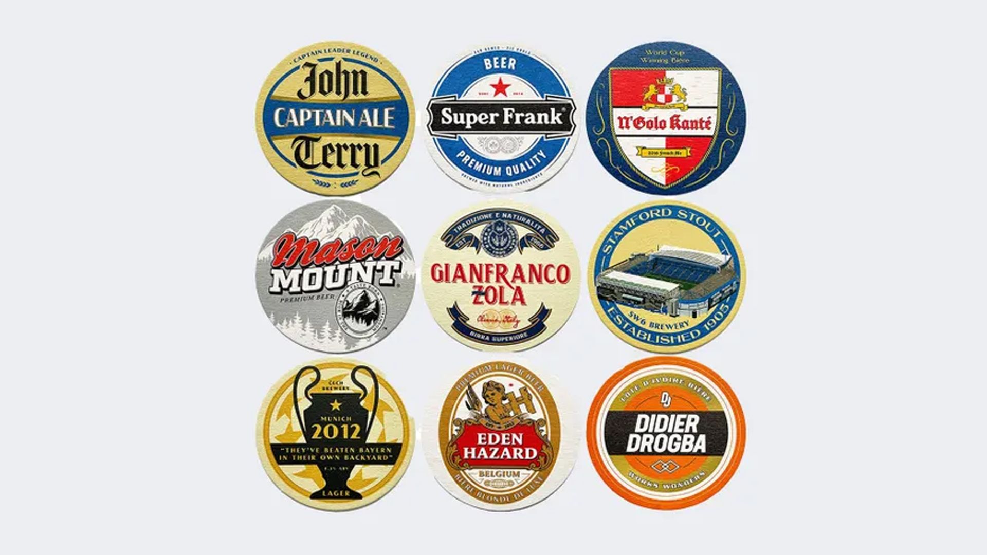 Chelsea Beer Mats - 9 pack