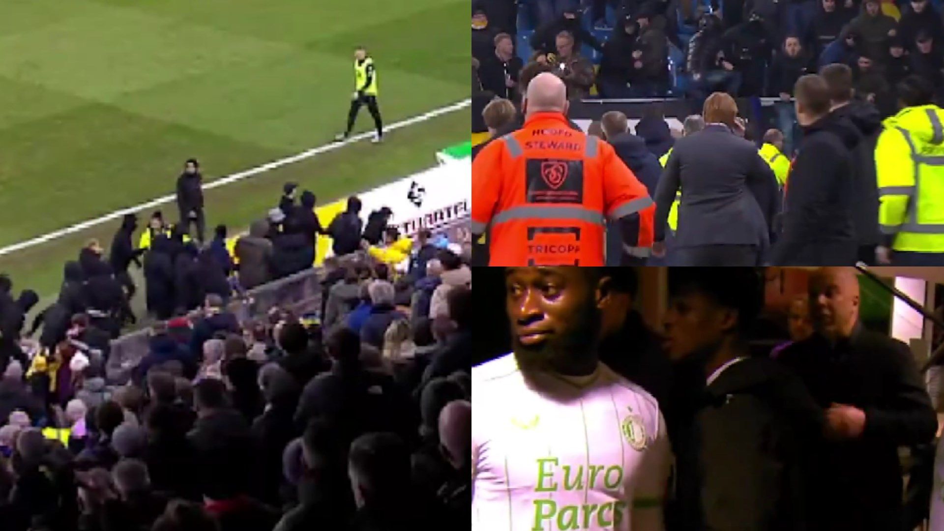 Vitesse Feyenoord fans pitch invasion 21012024