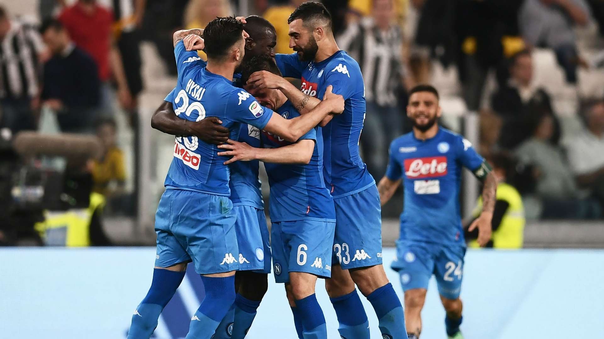 Kalidou Koulibaly celebrating Juventus Napoli Serie A 04222018