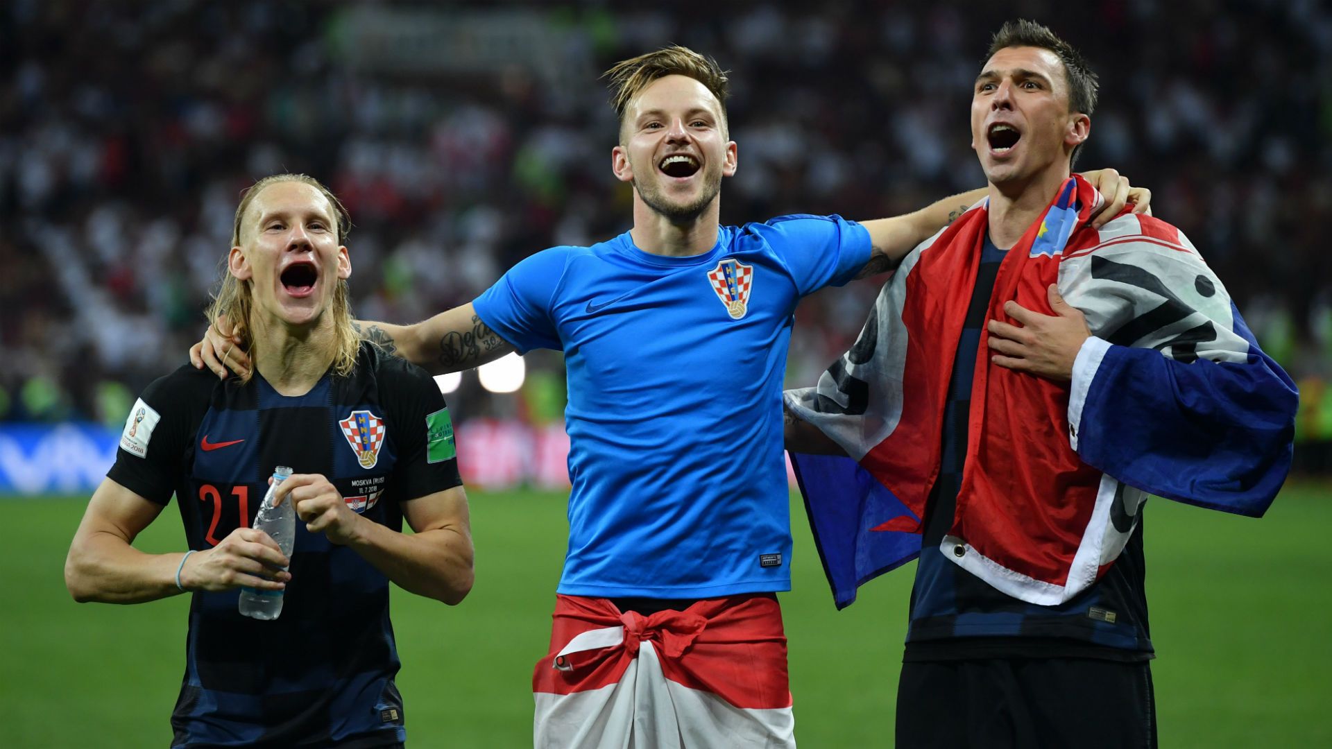 croatia england - vida rakitic mandzukic celebration - world cup - 11072018