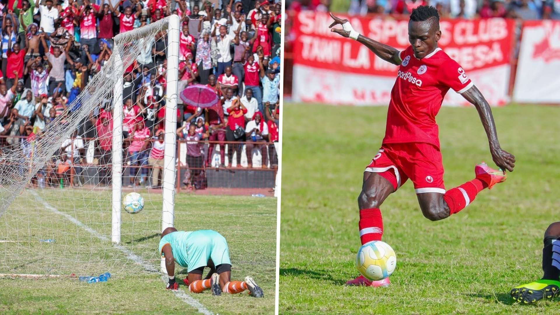 Simba SC defender Mohamed Hussein scores vs Gwambina FC.