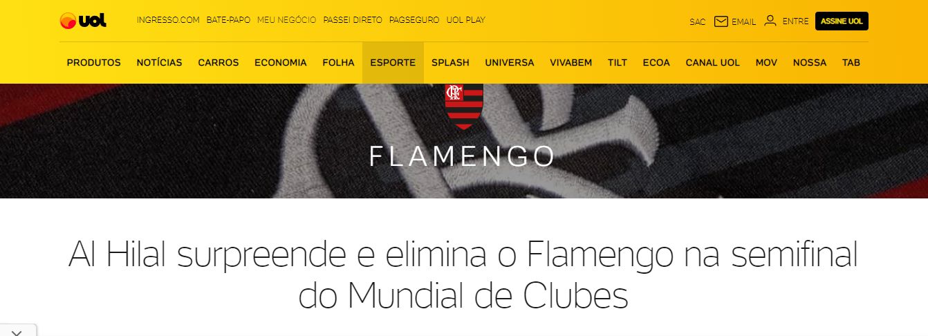 UOL hilal flamengo 2022 world cup