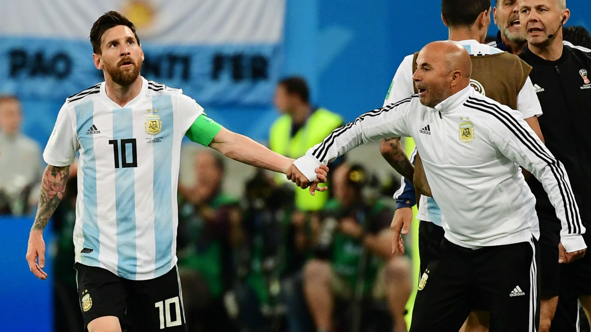 LIONEL MESSI JORGE SAMPAOLI ARGENTINA