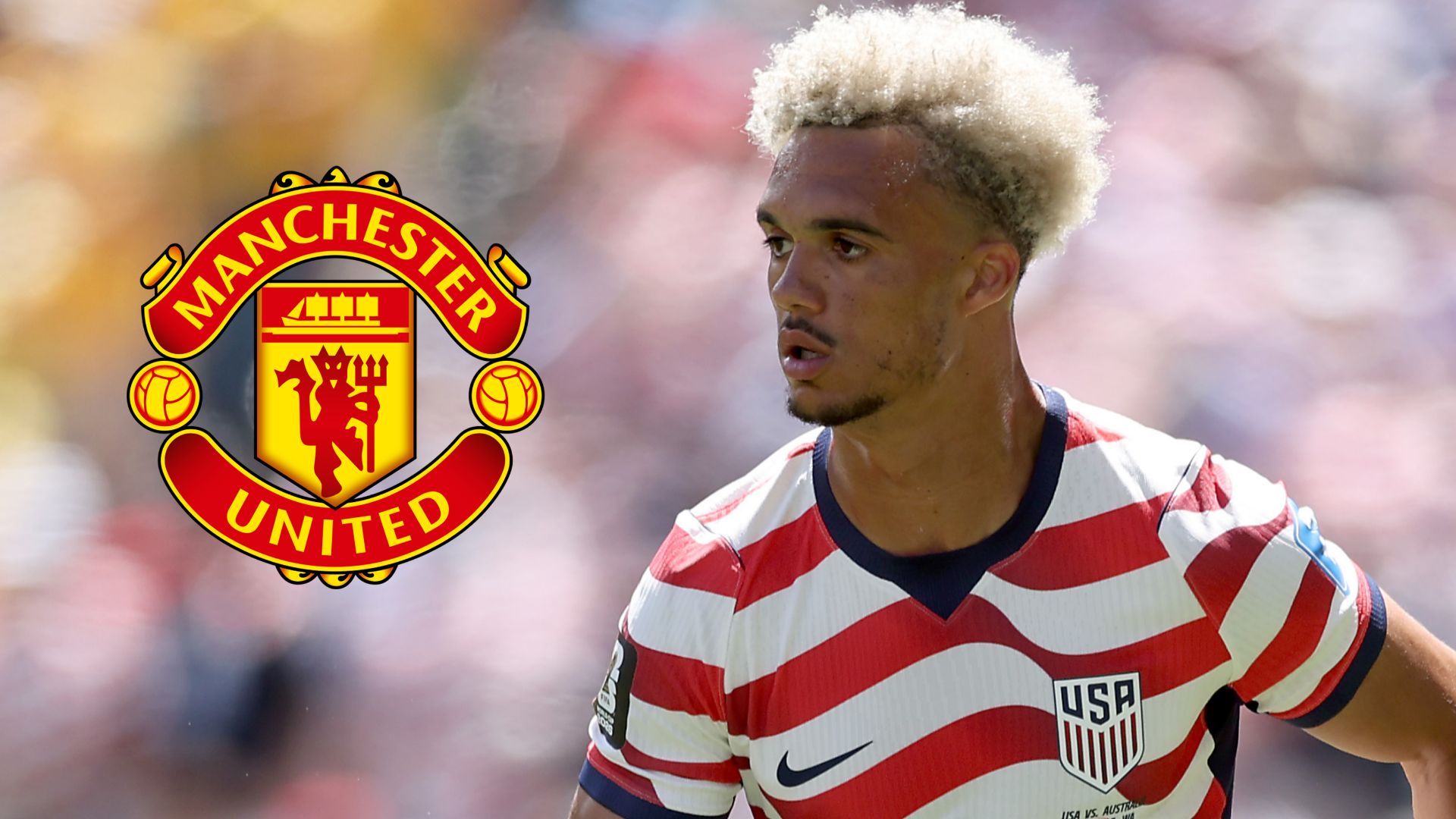 Antonee Robinson Manchester United crest 2026