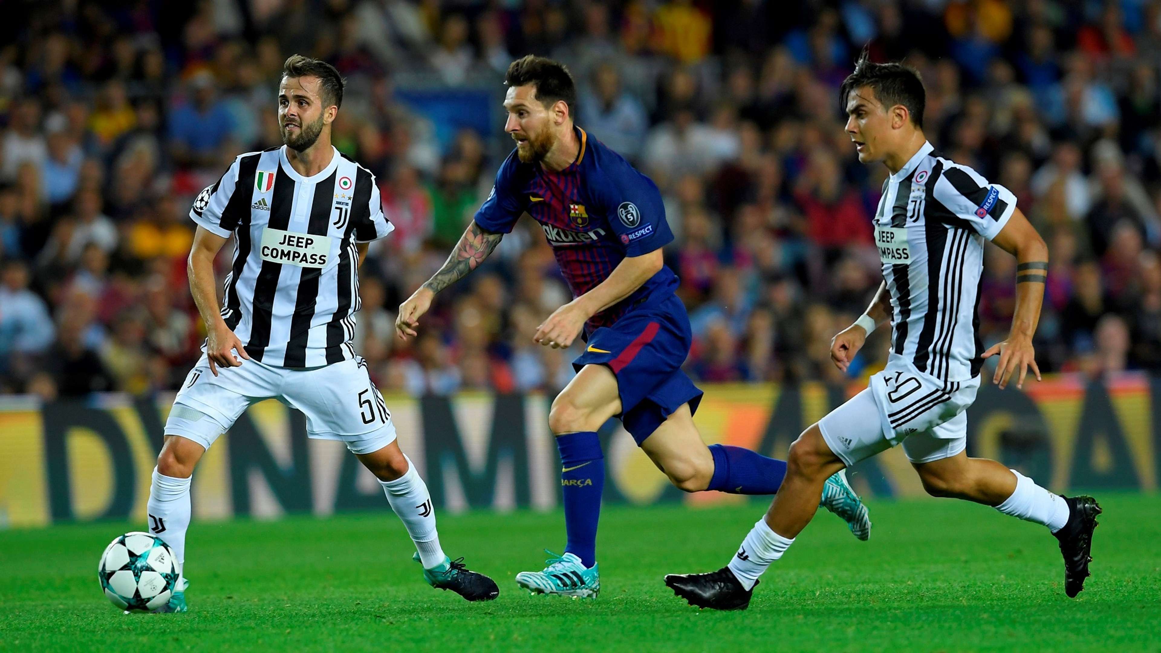 Miralem Pjanic Lionel Messi Paulo Dybala Barcelona Juventus Champions League 12092017