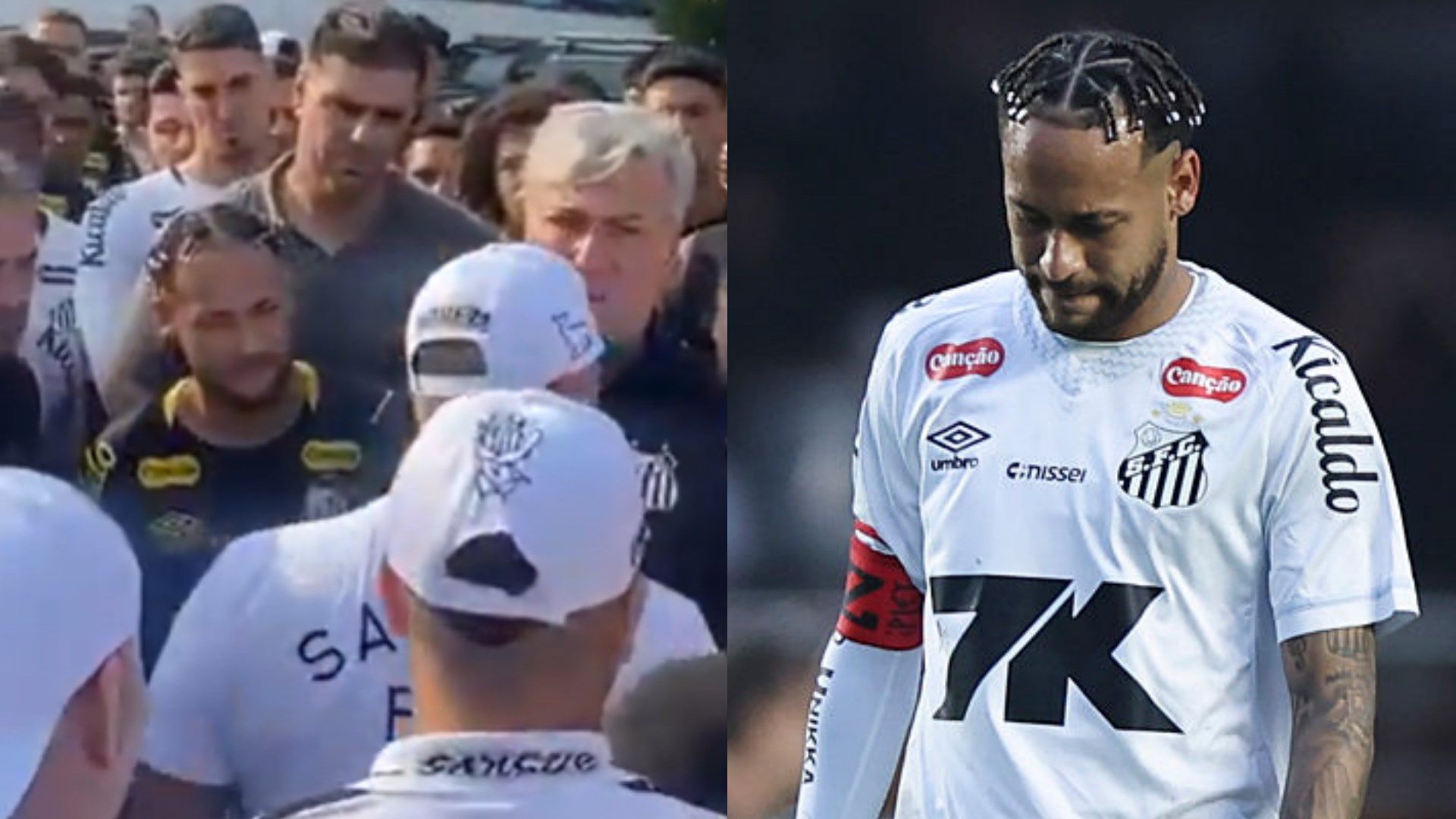 Neymar and Santos confronted by fans