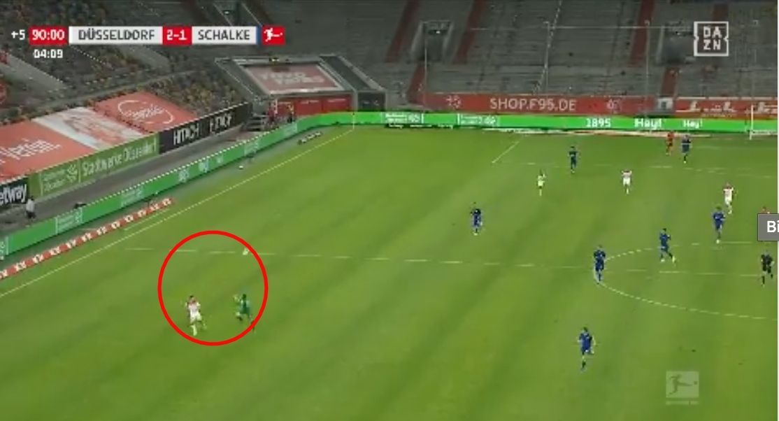 Screenshot Schalke Düsseldorf Schubert 2020