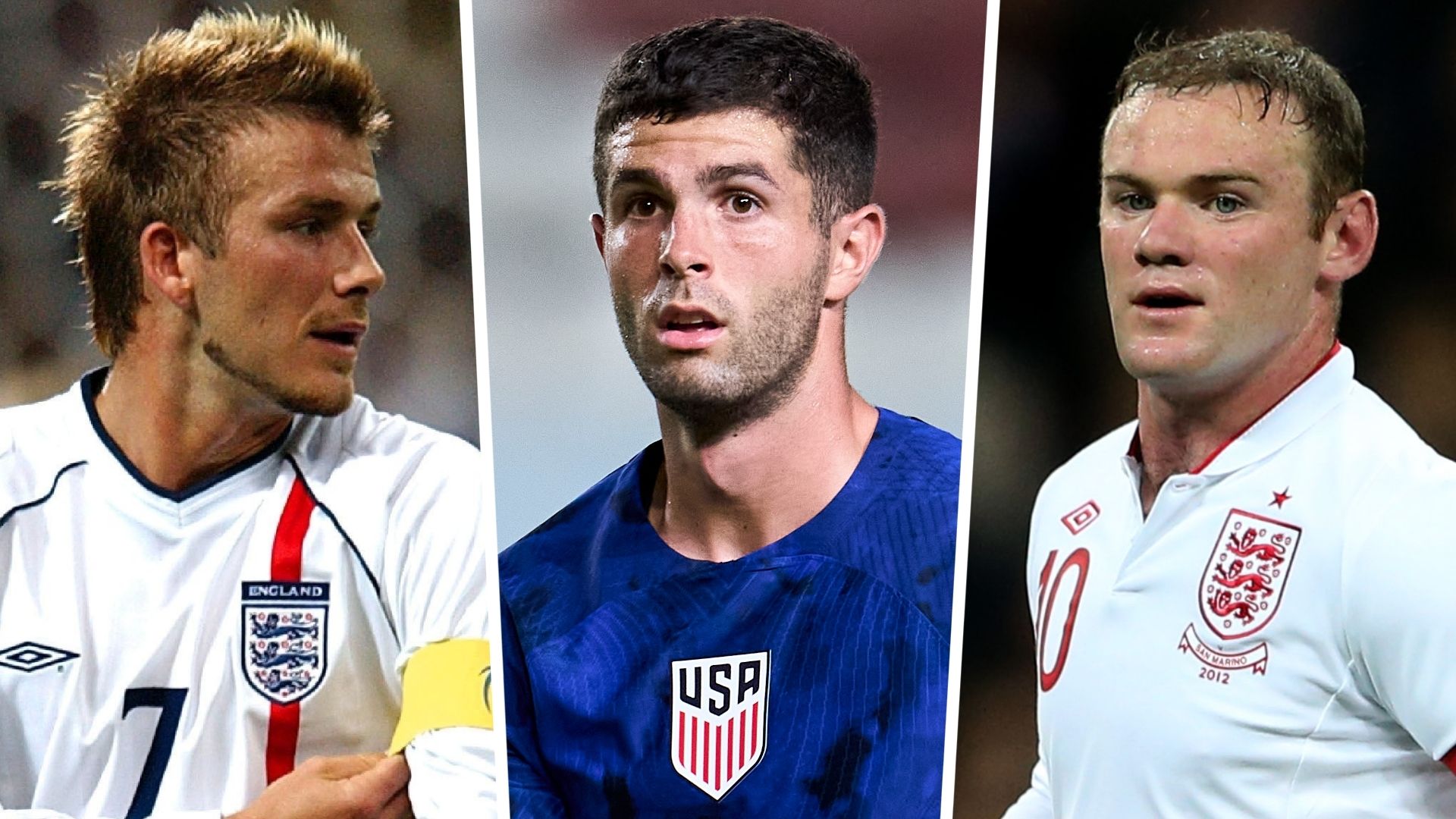 David Beckham Christian Pulisic Wayne Rooney