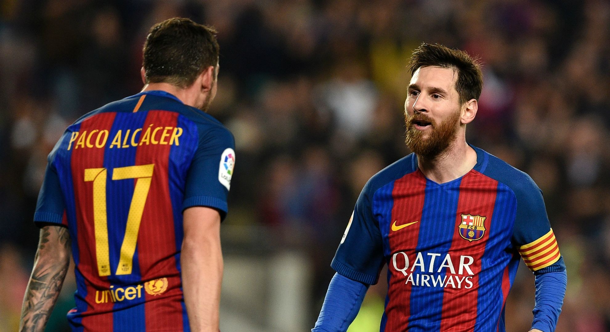 Lionel Messi Paco Alcacer Barcelona