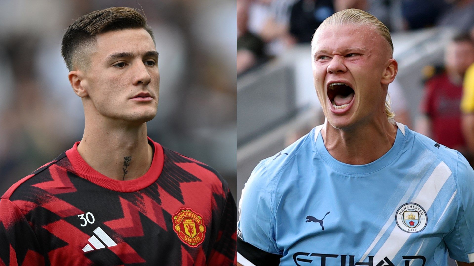 Benjamin Sesko Erling Haaland Man Utd Man City