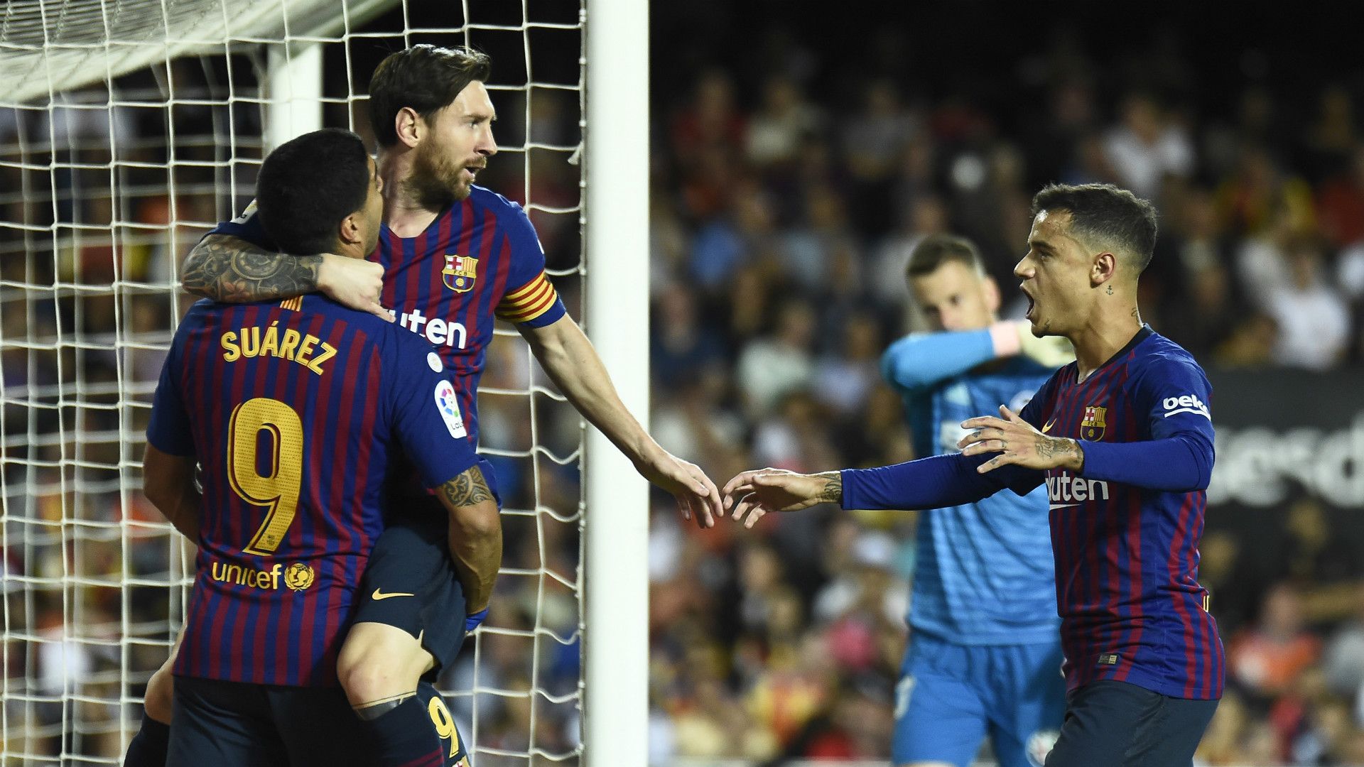 Lionel Messi Luis Suarez Philippe Coutinho FC Barcelona FC Valencia 07102018
